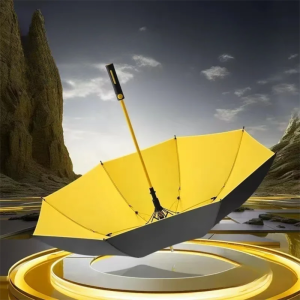 Parapluie De Golf Grande Résistance Au Vent Toile En Vinyle À Deux Couleurs Parapluie Pour Adultes, Avec Long Manche